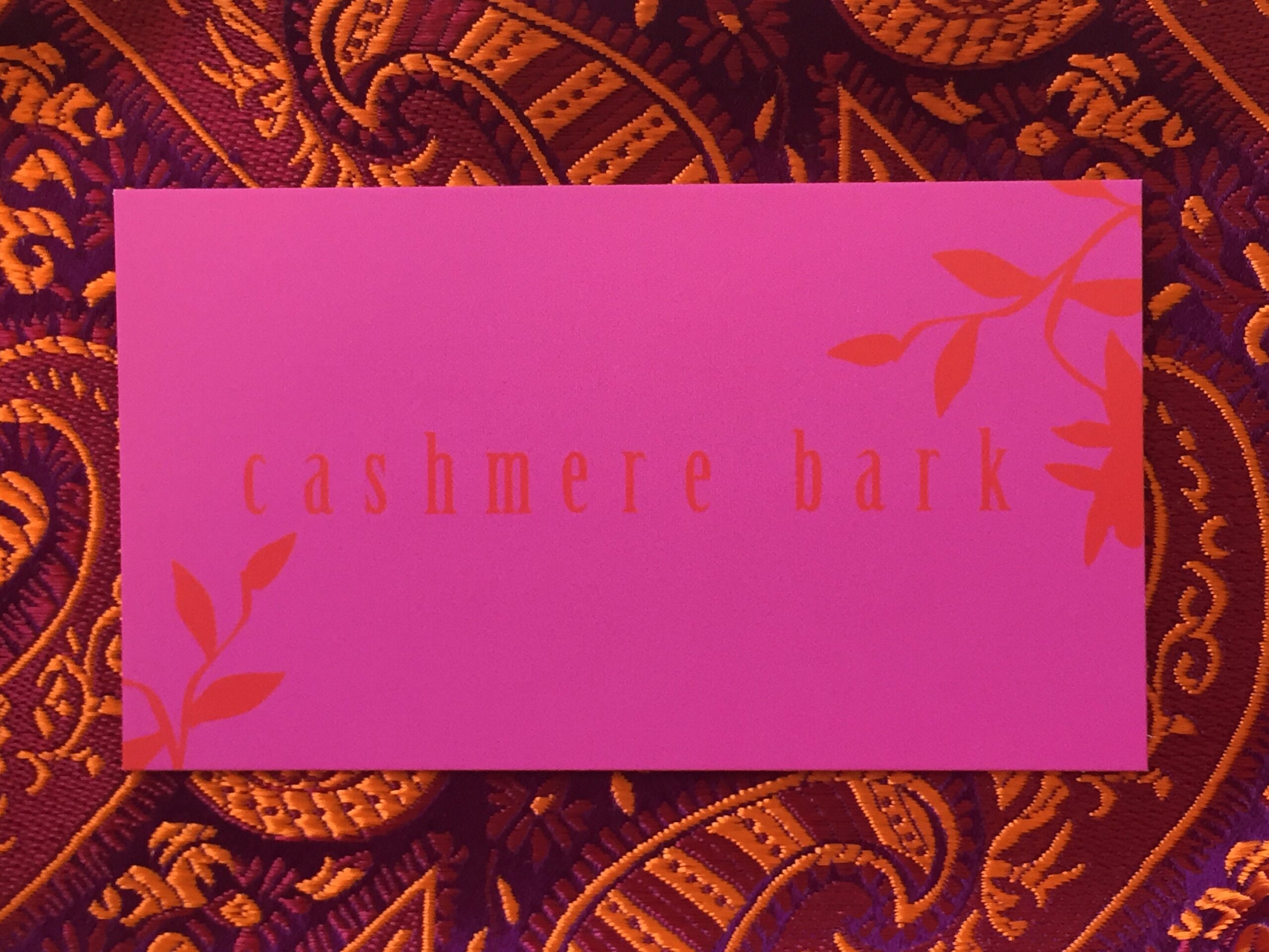 cashmere bark insert card paisley silk Cashmere Bark bags